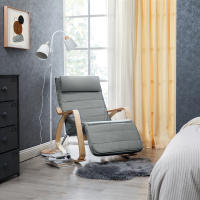 Mecedora acolchada ajustable con reposapiés, patas de ángulo 5 grados, carga 150 kg, disponible en amarillo, azul, beige, gris claro, gris oscuro y negro - details 19