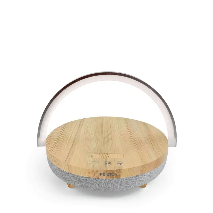 Lámpara LED inalámbrica - Multifunción - Altavoz Bluetooth - Cargador para móvil - Control Táctil - 3 Niveles regulables de iluminación  PRIXTON - 1