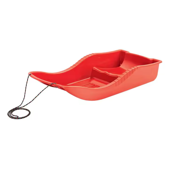 Prosperplast Trineo SNOW en Forma de Barca con Asiento y Cuerda - Disfruta de la Nieve - Color Rojo - Tamaño 87x15x37 Cm - 1