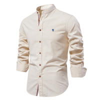 Camisa AIOPESON Para Hombre 100% Algodón De Calidad Superior Estilo Casual Manga Larga Color Sólido Primavera Y Otoño - details 6