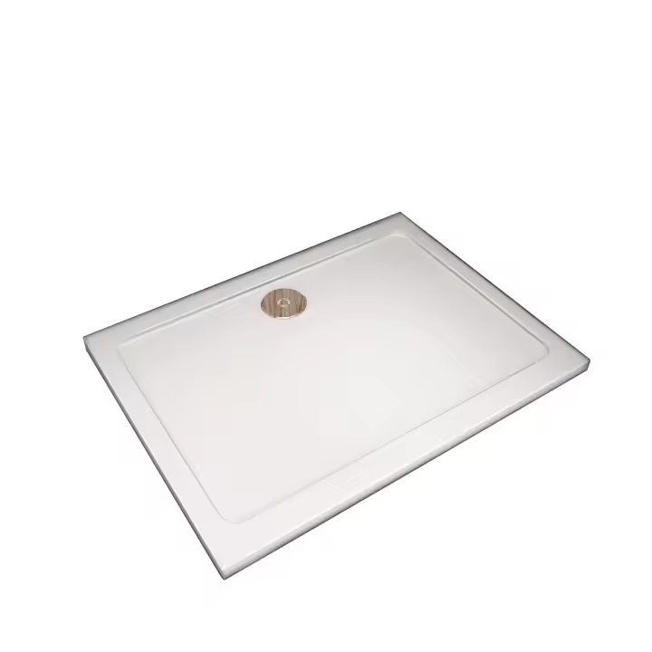 Plato de Ducha Cuadrado,Blanco,100x100x3cm,para Mamparas+Accesorios de desagüe - 1