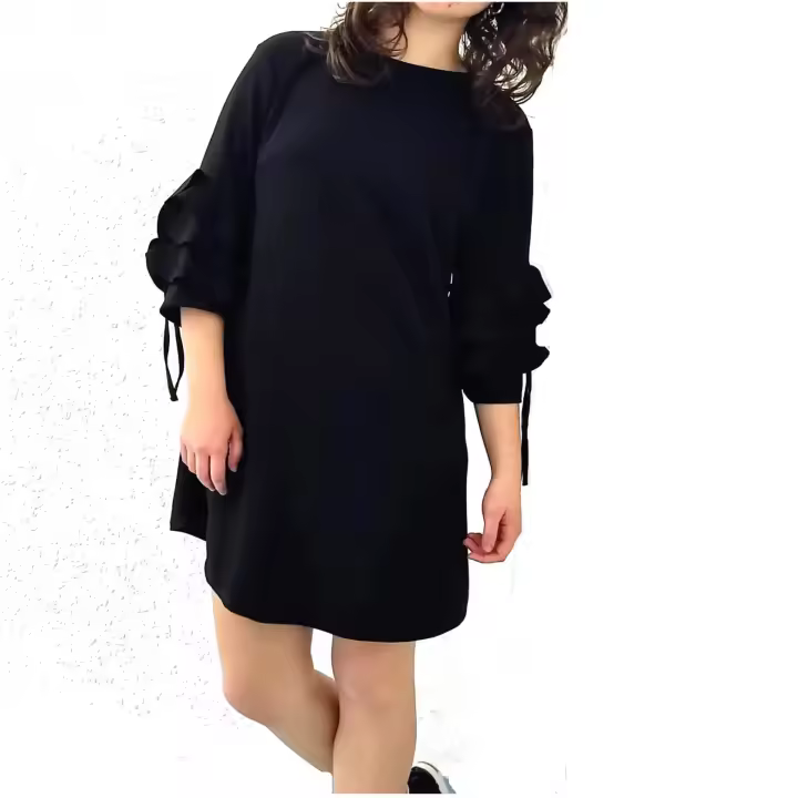 Vestido de Fiesta Corto,, Mangas Acampanadas, con Volantes,Vestido Casual, Linea Suelta / 1 talla, se adapta a M, L - 1