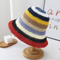 Nueva Gorra De Pescador De Playa Popular Para Mujer Hecha De Paja Artesanal Arco Iris Primavera Uso Al Aire Libre Regalo Para Dama - details 12