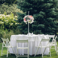 Mantel De Seda Redonda En Color Sólido Con Borde Hemizado Para Bodas Fiestas Restaurante Banquete Decoración De Mesa - details 14