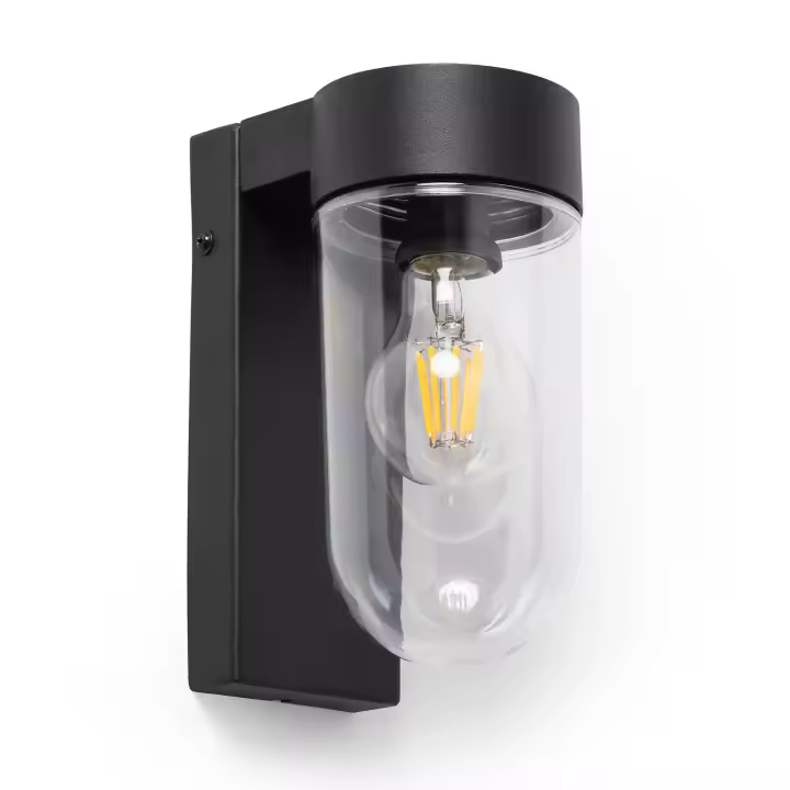Ledkia Aplique de Pared Exterior Solar LED 1,5W Aluminio Sentinel Negro - 1