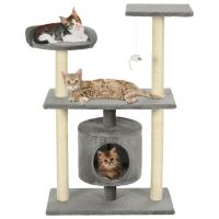 vidaXL Rascador para Gatos y Poste Rascador Sisal 95cm Huellas Mascotas Color Beige con huellasde patas,  Gris con huellas de patas,  Beige y mas - details 3