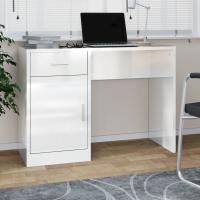 vidaXL Escritorio con cajón y armario 100x40x73 cm en color Roble/Roble ahumado/Gris hormigón y más | estructura resistente ideal para salón dormitorio o estudio - details 6