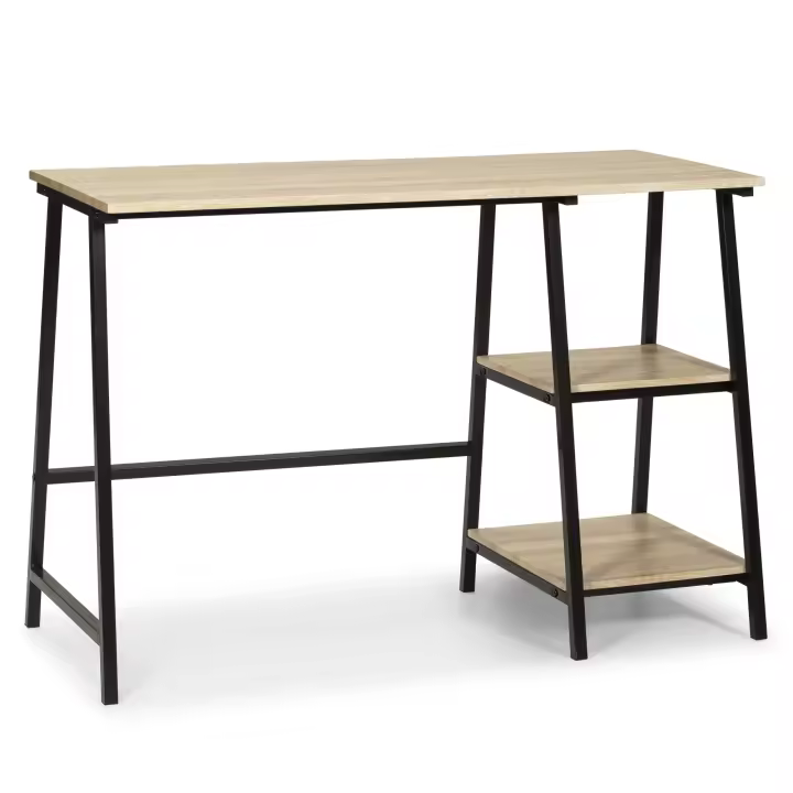 VS Venta-Stock Mesa de Escritorio Lisboa Blanco/negro 105x47x75cm - Diseño Industrial Atractivo - 1
