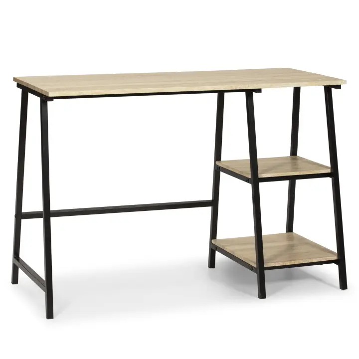 VS Venta-Stock Mesa de Escritorio Lisboa Blanco/negro 105x47x75cm - Diseño Industrial Atractivo - 1