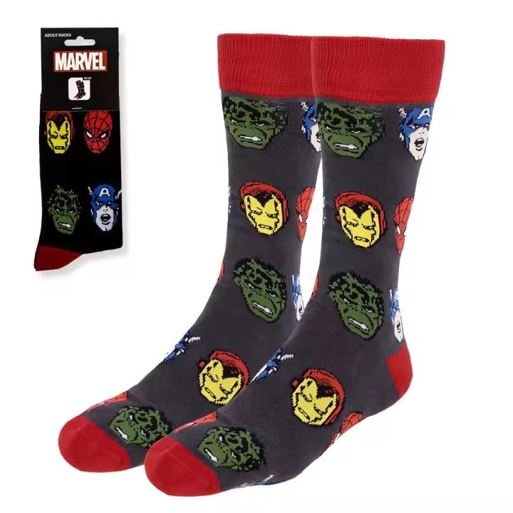 Marvel, par de calcetines de superhéroe, talla única 38-45. - 1