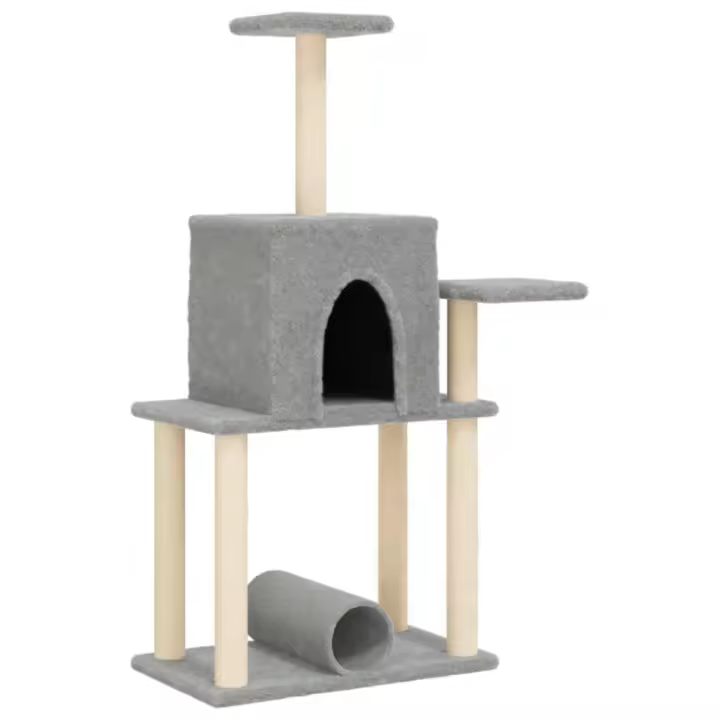 Rascador para Gatos con postes de ISAL gris Claro 122 cm - 1