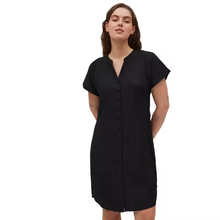 Ysabel Mora - Vestido midi camisero negro - 1