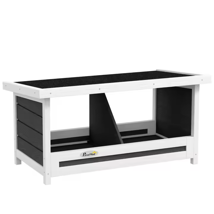 PawHut Ponedero para Gallinas de Madera Caja Nido para 2 Gallinas con 2 Departamentos y Techo Asfáltico para Interior y Exterior Gris - 1