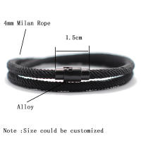 Nuevo Pulsera Minimalista Para Hombre Con Doble Capa De Cuerda Accesorio De Sobrevivencia Con Hebilla Magnética Regalo Para Novio - details 4
