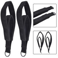 2pcs Anillas De Pilates Dobles Con Correas Para Pies En Negro Equipo De Fitness Reformer Con D-rings Bandas De Resistencia De Poliéster - details 8