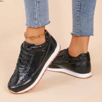 Zapatos Deportivos Casuales Para Mujer Talla Grande Con Encaje Delantero Y Suela Gruesa Zapatos Planos De Bajo Tobillo Unisex - details 4