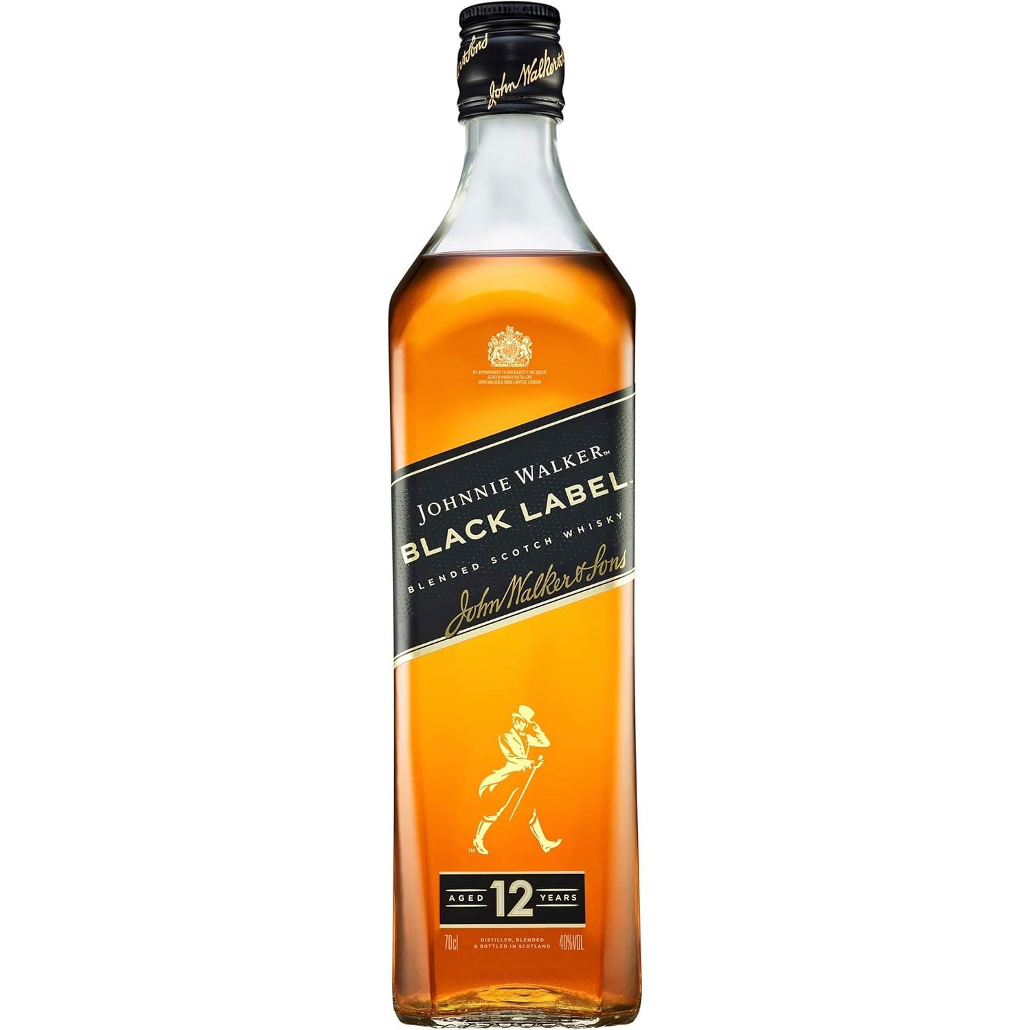 Johnnie Walker Black label Whisky escocés blended 12 años, 700 ml