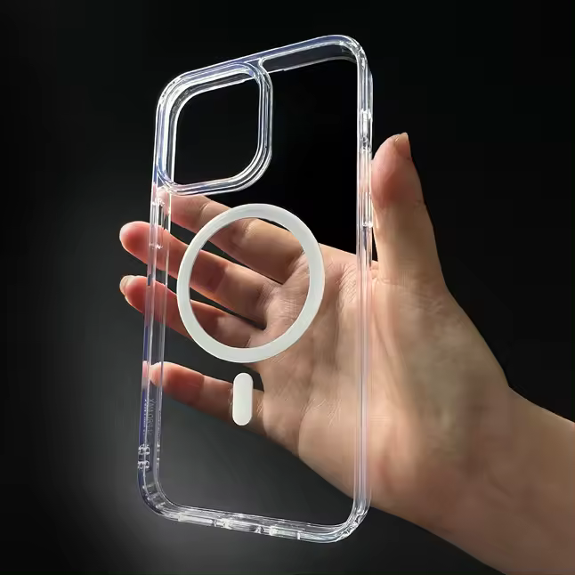 Funda para móvil iPhone15 y iPhone16, funda protectora transparente, funda protectora oficial magnética magsafe, a prueba de golpes, succión magnética, anticaída, antihuellas - 1
