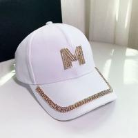 Gorro De Béisbol Para Mujer Con Rhinestones Dorados Brillantes Negro Blanco Moda Algodón Ajustable Estilo Hip Hop - details 10