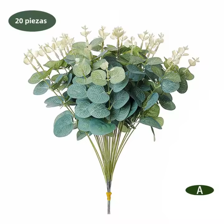 20/10PCS Ramas De Eucalipto Artificiales Para Bodas Y Decoración De Hogar Flores Falsas Para Disposición En Mesas Y Decoración De Habitaciones - 1