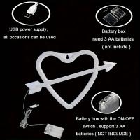 Lámpara De Neón LED Corazón Cupido Para Decoración De Pared Fiesta De Boda Habitación Tienda Regalo Con Carga USB Y Caso De Batería Forma De Corazón Amor Modelado Luz Nocturna - details 6
