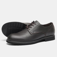 Zapatos Derbys Para Hombre De Cuero Genuino Ultraligeros Y Cómodos Moda Casual Negro Talla True Fit Material De Suela De Goma - details 7