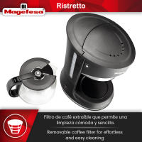 MAGEFESA RISTRETTO 1200 Cafetera Eléctrica de 12 Tazas o 600ml de 800W, Cuenta con Sistema Antigoteo e Indicador del Nivel de Agua, El Filtro es Extraíble - details 3