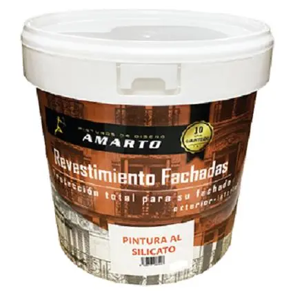Amarto Revestimiento fachadas Pintura al silicato 4 Lt Blanco - 1