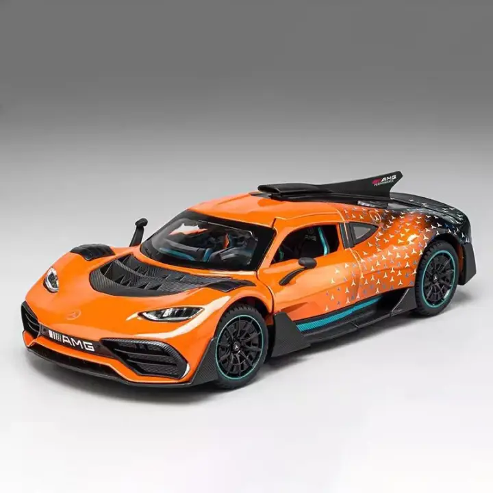 Coche De Deportes AMG ONE Escala 1:24 Modelo Juguetes Metálicos Con Ruedas Libres Simulación De Sonido Y Luz Regalo Para Niños Tamaño Aproximado 21*9*5CM - 1