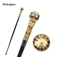 Bastón De Moda De 93cm Con Mango Redondo De Lujo Dorado Y Negro Para Fiesta Cabeza Elegante De Crosier Punta De Goma Para Senderismo - details 3