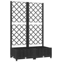 vidaXL Jardinera con enrejado PP 80x40x121,5 cm Color Gris oscuro,  Marrón,  Negro y mas - details 2