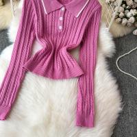Conjunto De Dos Piezas Para Mujer REALEFT Otoño Invierno Traje De Pista De Correr Polo Collar Suéter Y Falda Skater A-line Nuevo 2024 - details 7