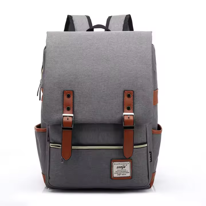 Mochila unisex vintage informal para la escuela, mochila de viaje para ordenador portátil, mochila de día, bolsas para tabletas (gris) (paquete de 1) - 1