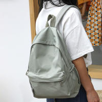 Bolso De Hombro Preppy En Color Sólido Bolsa Escolar De Nylon Bolsa De Deporte Y Viaje Para Mujeres Chicas Y Adolescentes Blanco - details 3