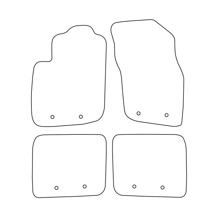 Juego completo de alfombrillas de terciopelo para Volvo S40 I 1995-2004 - acabado negro - 1