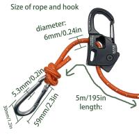 2pcs Ajustador De Cordón Para Tienda De Campaña 6mm 5m Cuerda Reflectante Para Atar Con Resorte Pulleyo Rápido Para Sombra - details 2