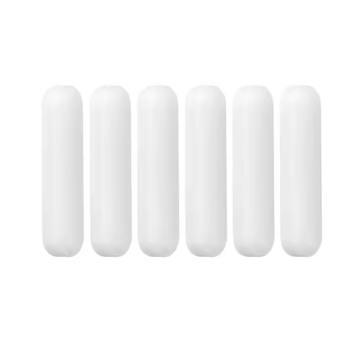 Agitador magnético PTFE de 6 piezas, bar agitadora metálica, bar agitadora magnética type C color Blanco para agitador magnético (C7 * 30mm) - 1