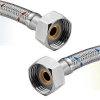 Pareja De Tubos Flexibles De Acero Inoxidable Para Baño 50cm Suministro De Agua Para Grifo Mezclador Frío Y Caliente G1/2 G3/8 G9/16 - details 2