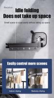 Rack De Secado De Ropa Plegable Y Retráctil Para Interior Ahorrador De Espacio Para Lavandería En Casa Soporte De Ropa Montado En La Pared Material De Acero Inoxidable - details 1
