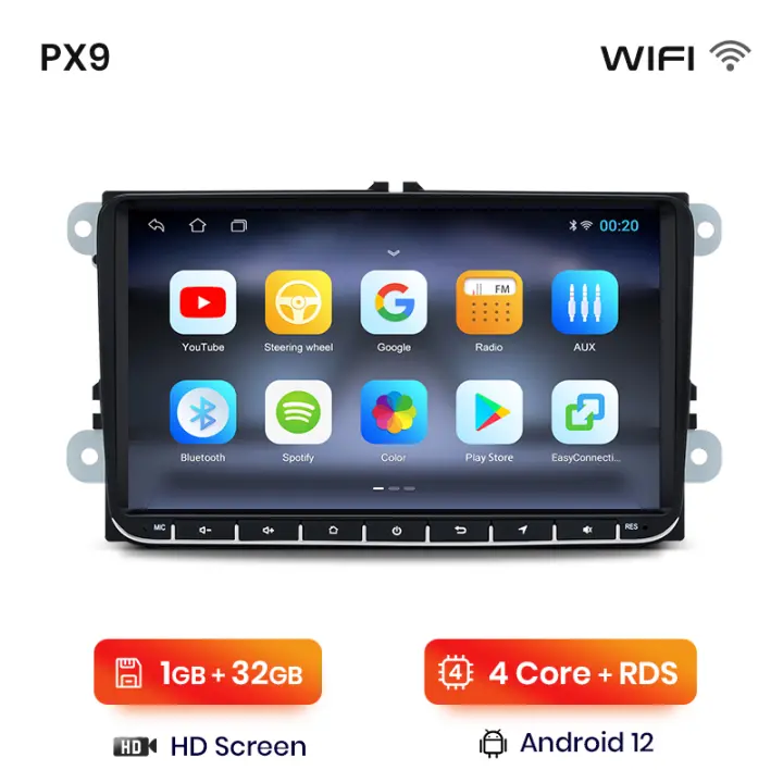 AWESAFE inalámbrico CarPlay Android Auto Radio para VW Volkswagen Passat B6 B7 CC Skoda Octavia Polo Golf 5 6 Touran Tiguan Seat coche reproductor multimedia GPS 2 din autoradio volante controles RDS Bluetooth - 1