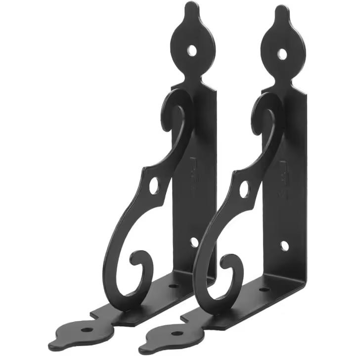 PCS Soportes de estante triangulares Soporte de estante negro Soporte de estante de pared de hierro Soportes de estante de alta resistencia Soporte de estante de pared, 140 * 110 mm- - 1