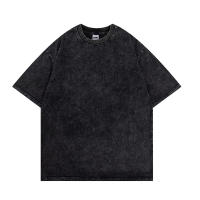 Camiseta De Algodón 100% Para Hombre Estampado Ácido Hip Hop Streetwear Verano Manga Corta Color Negro Suéter Casual - details 2
