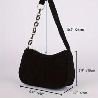 Bolso De Hombro De Corduroy Chic Con Cadena Underarm Bolso De Mano Sencillo Para Mujeres Con Cremallera Adecuado Para El Uso Diario - details 23