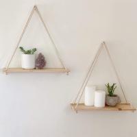 Estante De Pared De Madera Con Soporte Para Macetas Y Silla De Correa Decoración Nórdica Moderna Para El Hogar Diseño Simple Montaje En Pared - details 2