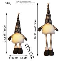 Muñeca Luminosa De Piernas Largas Sin Cara Con Pantalones Rayados Y Colgante De Santa Claus Figura De Navidad Para Decoración Del Hogar - details 13