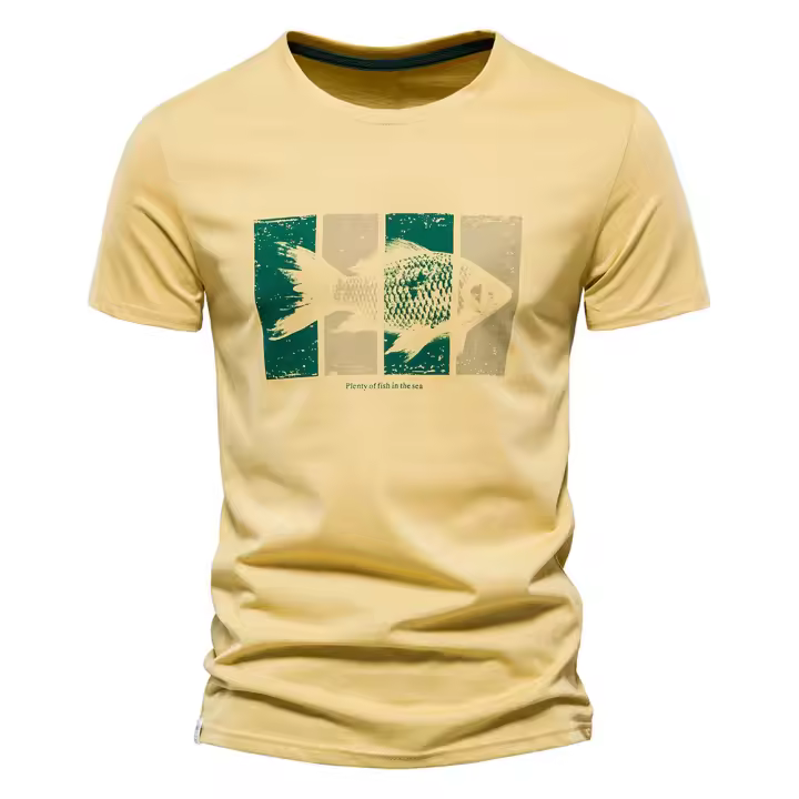 Camiseta de manga corta con estampado animal de Algodon novedad de Verano - 1