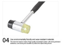 Martillo De Goma Doble Cara Tamaño Multifuncional Para Vidrio Y Ventanas Maza De Nylon Cabeza De Goma Para Trabajos De Carpintería - details 9