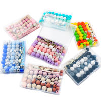 Nuevos 60Pcs/Lote Ganchos De Llave De Cuero Con Borlas De Silicona Y Abalorios Redondos Hexagonales Para Fabricación De Joyas Accesorios Para Pulseras Y Llaveros DIY - details 2