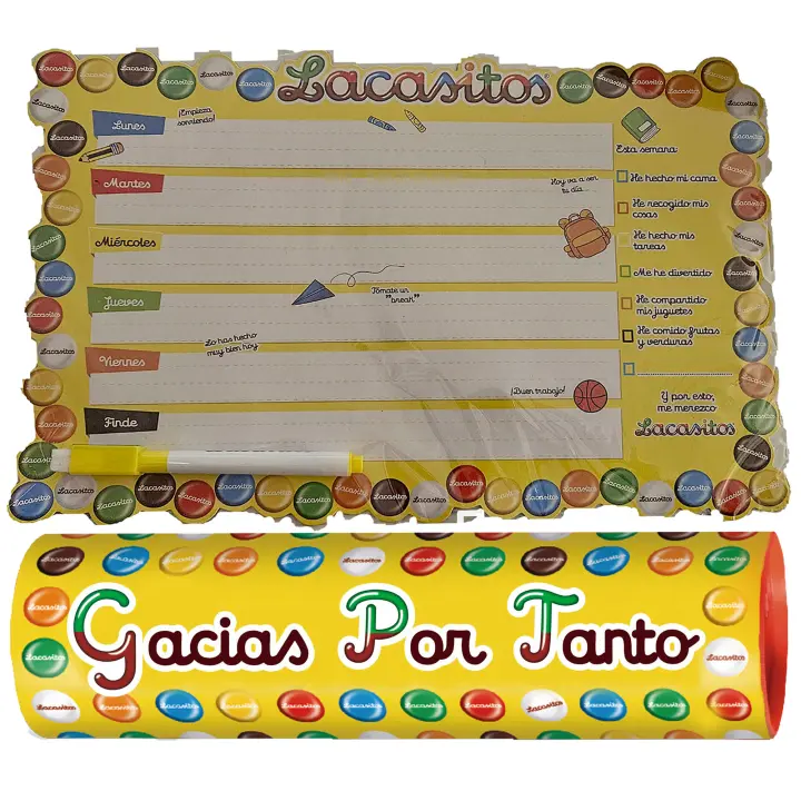 Lacasitos Megatubo 1,5 KG-"Gracias por tanto." + PLANIFICADOR MAGNÉTICO - 1