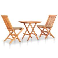 vidaXL Set de bistró 3 pzas con cojines madera maciza teca en color Antracita/Estampado cuadros rojos/Verde brillante y más | acolchados duraderos para sofás de jardín terraza exterior - details 5